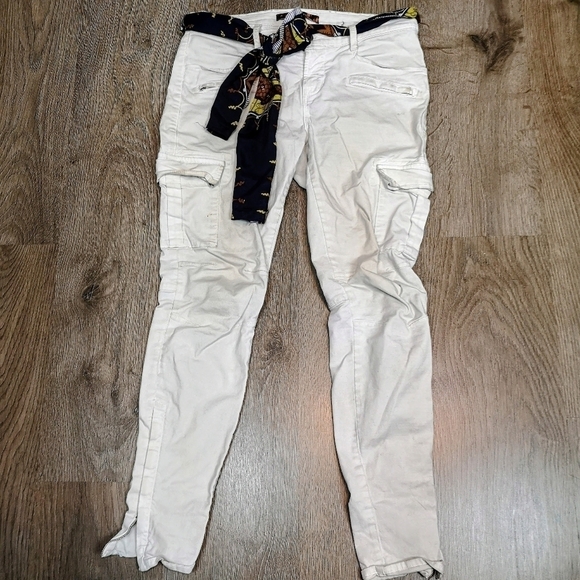 𝅺00S vintage off white J brand low slung cargo stretch cotton pants - Picture 1 of 6